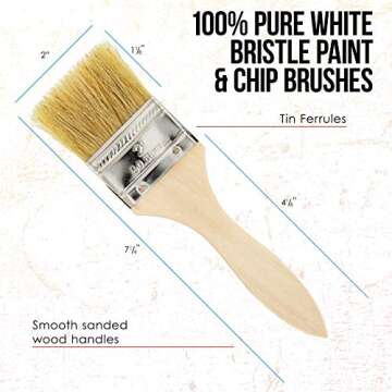 US Art Supply 20 Pack of Assorted Size Paint and Chip Paint Brushes for Paint, Stains, Varnishes, Glues, and Gesso