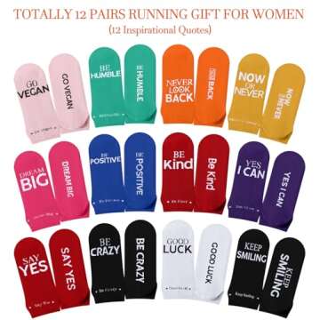 Mepase 12 Pairs Inspirational Athletic Running Socks Golf Low Cut No Show Socks Christmas Running Gi...