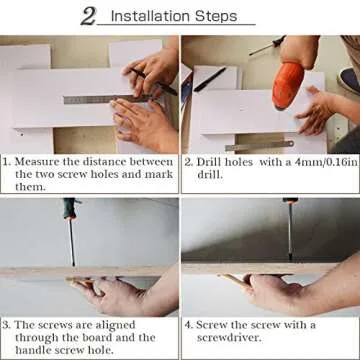 Creation Core 2Pcs Genuine Leather Drawer Pulls Wardrobe Cabinet Knobs with Screw(Bright Chrome Copper Head/Hole Distance:6.30")