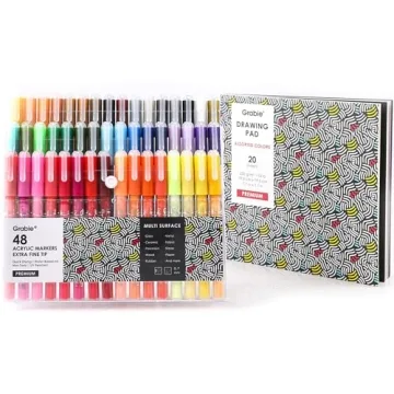 Grabie Acrylic Paint Markers Set of 48 for All Artists