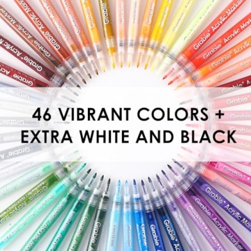Grabie Acrylic Paint Markers Set of 48 for All Artists