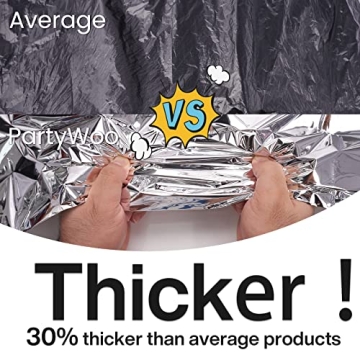 PartyWoo Silver Foil Tablecloth for Parties and Events