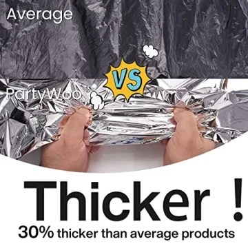 PartyWoo Silver Foil Tablecloth for Parties and Events