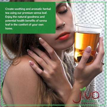 Jiva Organics Organic Senna Leaf 8 Ounce Bulk Bag - Cut & Sifted Tea - Non-GMO - Senna Alexandrina, Folium Sennae