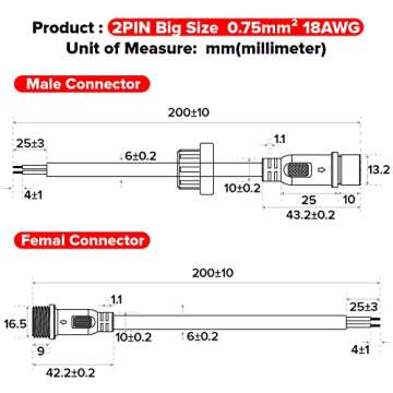 Hysmigor 2 Pin Electrical Connector for Vehicles & LED Lights
