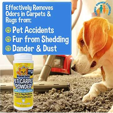 Bodhi Dog Natural Carpet Powder - Dry Pet Smell Eliminator & Urine Odor Remover - Loosens Fur & Dirt - Plant-Based and Biodegradable Room Freshener for Home with Pets - Fresh Laundry (Pack of 2)