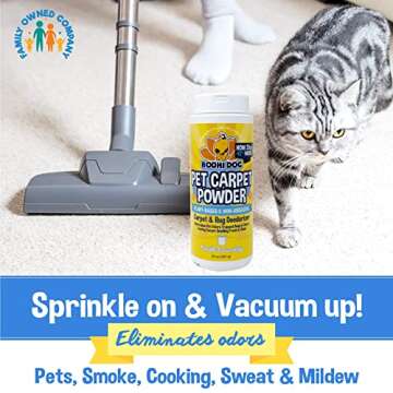 Bodhi Dog Natural Carpet Powder - Dry Pet Smell Eliminator & Urine Odor Remover - Loosens Fur & Dirt - Plant-Based and Biodegradable Room Freshener for Home with Pets - Fresh Laundry (Pack of 2)