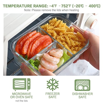 Bayco Glass Meal Prep Containers Airtight BPA-Free Leak Proof