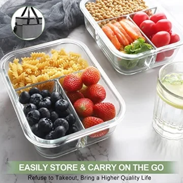 Bayco Glass Meal Prep Containers Airtight BPA-Free Leak Proof