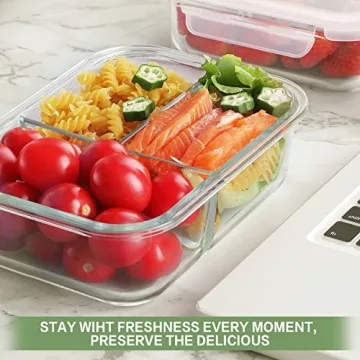 Bayco Glass Meal Prep Containers Airtight BPA-Free Leak Proof