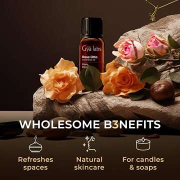 Gya Labs Rose Otto Essential Oil for Skin and Aromatherapy