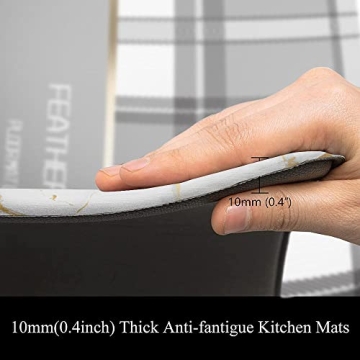 Mrcrypos Cushioned Gold White Kitchen Rugs Non-Slip Mats