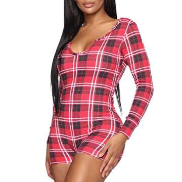Trendy Women's Plaid Print Shorts Rompers - Chic Comfort