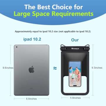 Niveaya [Up to 10.5"]Waterproof Phone Pouch - 2 Pack, Waterproof Phone Lanyard Case with iPhone 16/1...