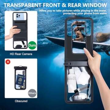 Niveaya [Up to 10.5"]Waterproof Phone Pouch - 2 Pack, Waterproof Phone Lanyard Case with iPhone 16/15/14/13/12 Pro Max up to 9.5", Phone Dry Bags for Vacation Beach Pool Kayak Cruise Travel Essentials