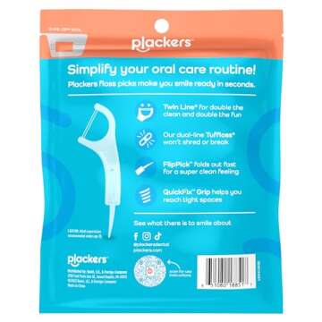 Plackers Twin-Line Dental Flossers - 600 Count for a Healthier Smile