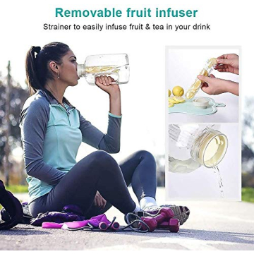 Half Gallon Water Bottle with Infuser, BPA Free 84oz