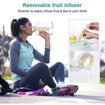 Half Gallon Water Bottle with Infuser, BPA Free 84oz