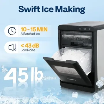 45lbs/Day VIVOHOME Nugget Ice Maker for Home Use