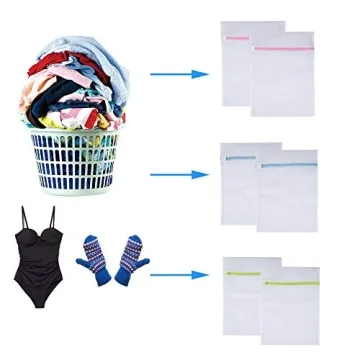 Mesh Laundry Bags 6-Pack for Delicates and Travel Storage