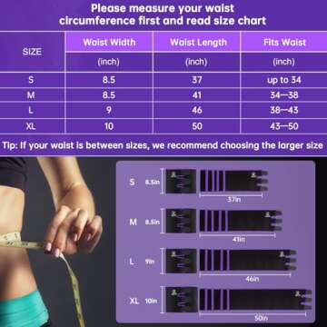 RIYA Waist Trimmer Sweat Waist Trainer for Wome and Men Waist Sweat Belt Band Belly Stomach Wrap Purple
