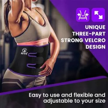 RIYA Waist Trimmer Sweat Waist Trainer for Wome and Men Waist Sweat Belt Band Belly Stomach Wrap Purple