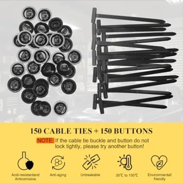 150PCS Nylon Cable Tie Buckle for Automotive Repairs
