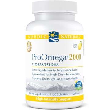 Nordic Naturals ProOmega 2000, Lemon Flavor - 2150 mg Omega-3 - 60 Soft Gels - Ultra High-Potency Fish Oil - EPA & DHA - Promotes Brain, Eye, Heart, & Immune Health - Non-GMO - 30 Servings