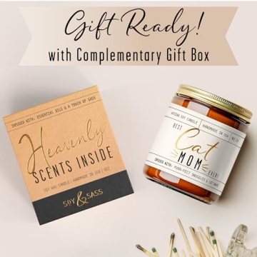 Best Cat Mom Ever Candle with Vanilla & Amber Scent