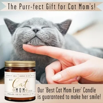 Best Cat Mom Ever Candle with Vanilla & Amber Scent