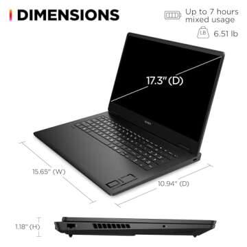 HP OMEN 17.3 inch Laptop, FHD 48-144Hz Display, AMD Ryzen 7 8845HS, 32 GB RAM, 1 TB SSD, NVIDIA GeForce RTX 4050 GPU (6 GB Dedicated), Windows 11 Home, Copilot Key, 17-db0010nr (2024)