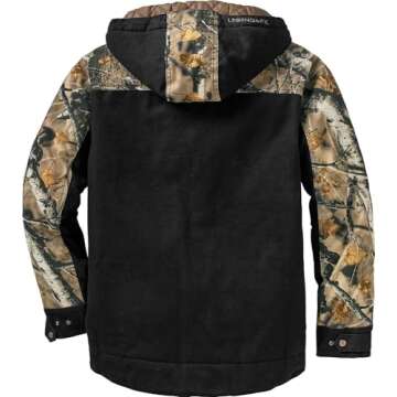 Legendary Whitetails Men's Canvas Cross Trail Workwear Coat, Black, Large