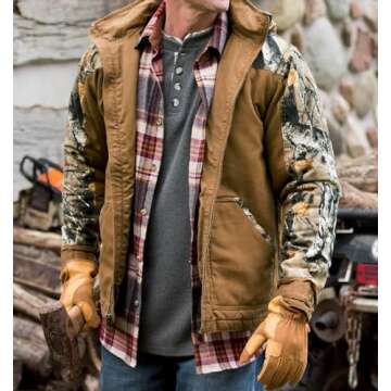 Legendary Whitetails Men's Canvas Cross Trail Workwear Coat, Black, Large