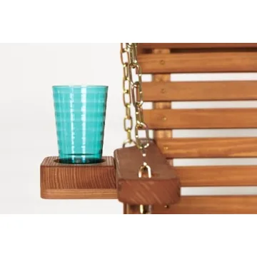 Amish Casual 5 Foot Porch Swing with Cup Holders - Cedar Stain