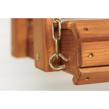 Amish Casual 5 Foot Porch Swing with Cup Holders - Cedar Stain