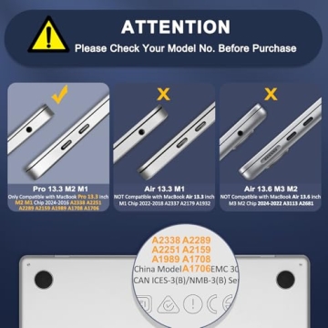 MOSISO Compatible with MacBook Pro 13 inch Case M2 2025, 2024, 2023, 2022-2016 A2338 M1 A2251 A2289 A2159 A1989 A1708 A1706, Plastic Hard Shell&Keyboard Cover&Screen Film&Storage Bag, Black