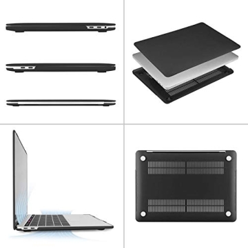 MOSISO Compatible with MacBook Pro 13 inch Case M2 2025, 2024, 2023, 2022-2016 A2338 M1 A2251 A2289 A2159 A1989 A1708 A1706, Plastic Hard Shell&Keyboard Cover&Screen Film&Storage Bag, Black