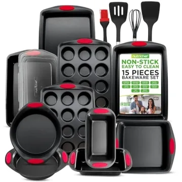 NutriChef 15-Piece Nonstick Baking Set - Premium Quality Bakeware Collection