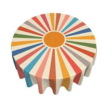 Colorful Boho Farmhouse Tablecloth for Stylish Dining