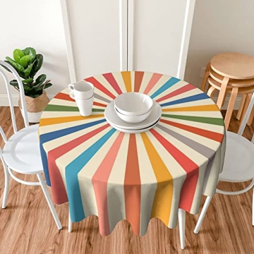 Colorful Boho Farmhouse Tablecloth for Stylish Dining