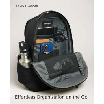 Troubadour Apex Compact Backpack 3.0 - Premium Waterproof Laptop Backpack Fits Up to 16" - Ergonomic Design for Work and Travel - Stylish Compact Backpack with 5-Year Guarantee - Black