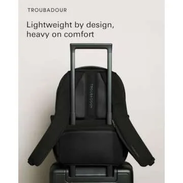 Troubadour Apex Compact Backpack 3.0 - Premium Waterproof Laptop Backpack Fits Up to 16" - Ergonomic Design for Work and Travel - Stylish Compact Backpack with 5-Year Guarantee - Black