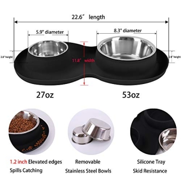 Yacee Waterproof Dog Bowls Set for All Breeds - Eco-Friendly
