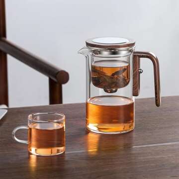 MACTANO Enchanti Tea Pot - Magic Glass Teapot with Strainer