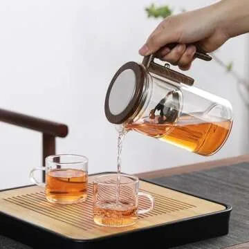 MACTANO Enchanti Tea Pot - Magic Glass Teapot with Strainer