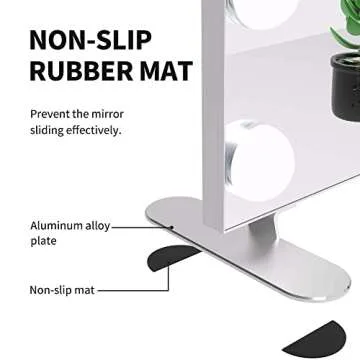 Nitin Lighted Vanity Mirror with Touch Control Design, Hollywood Makeup Mirrors with Lights, Tabletop or Wall Mounted Vanity Mirrors (Silver)