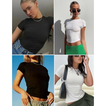 Zeagoo Women's Fitted T-Shirts Comfort Style Summer Wear