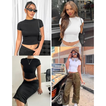 Zeagoo Women's Fitted T-Shirts Comfort Style Summer Wear