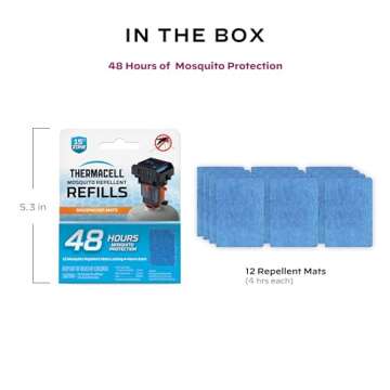 Thermacell Mosquito Repellent Mat Only Refills; Compatible with Thermacell Backpacker; Highly Effective, Long Lasting, No Spray, No Scent, No Mess; 15 Foot Zone of Mosquito Protection