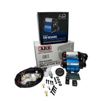 ARB Inflation Kit Air Compressor and Orange Air Hose Pump Up Kit with Quick Fitting Bundle On Board ...